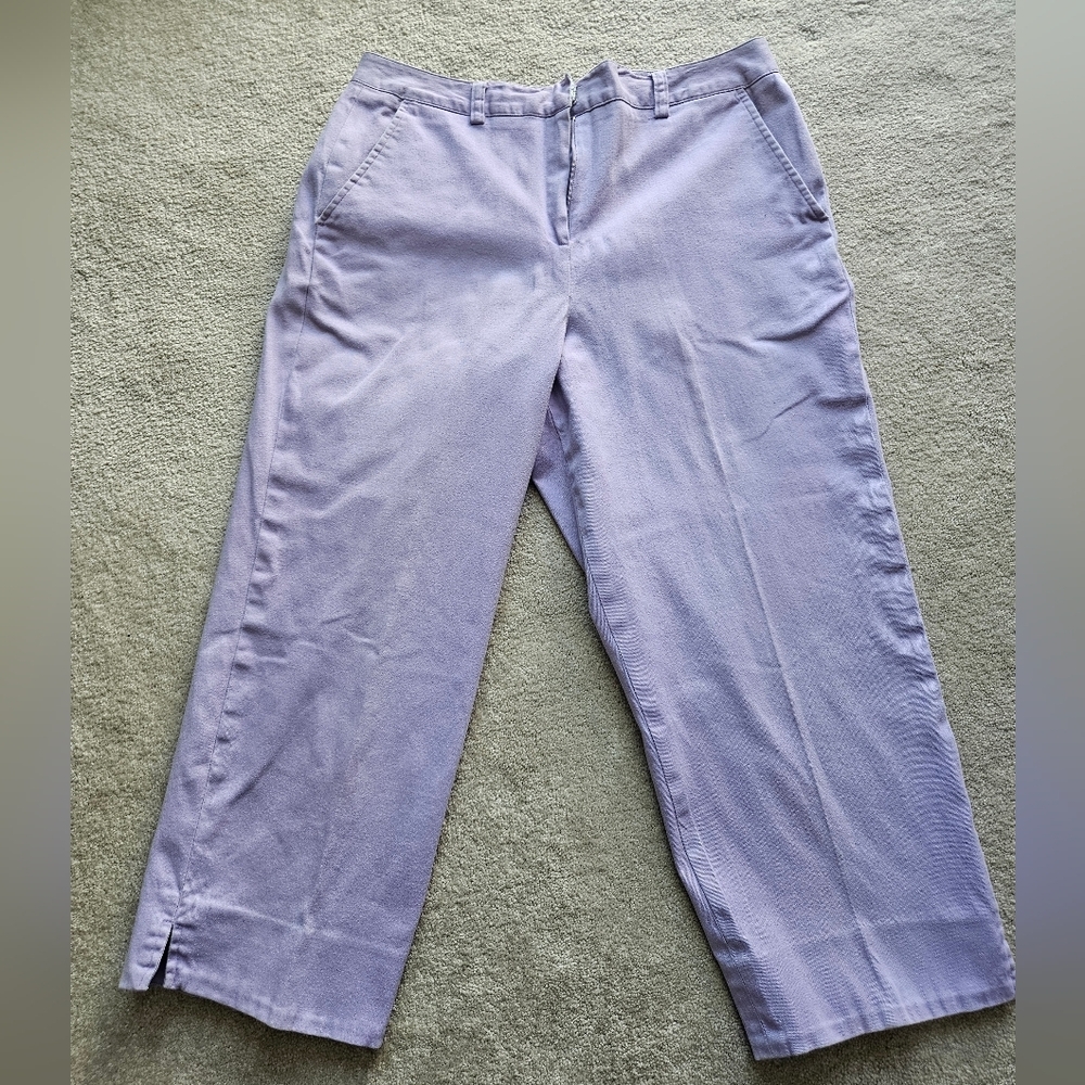 Larry Levine Womens‎ Lavender Stretch Capris Size 10